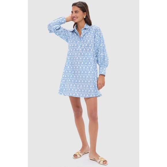 RO'S GARDEN Light Blue Taormina Chloe Short Dress M NWT Retail $195 - Picture 5 of 6